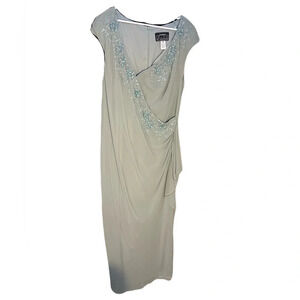 Alex Evenings V-Neck Embellished Long Dress Size 16